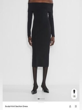 NEW WITH TAGS - Babaton Black Midi Sculpt Knit Skirt